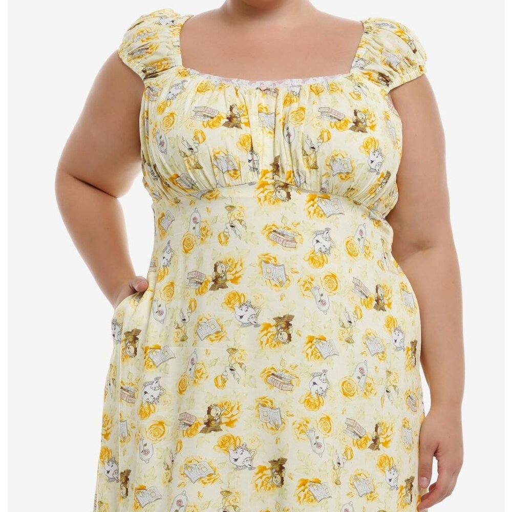 Disney Beauty And The Beast Character & Roses Dress Plus Size